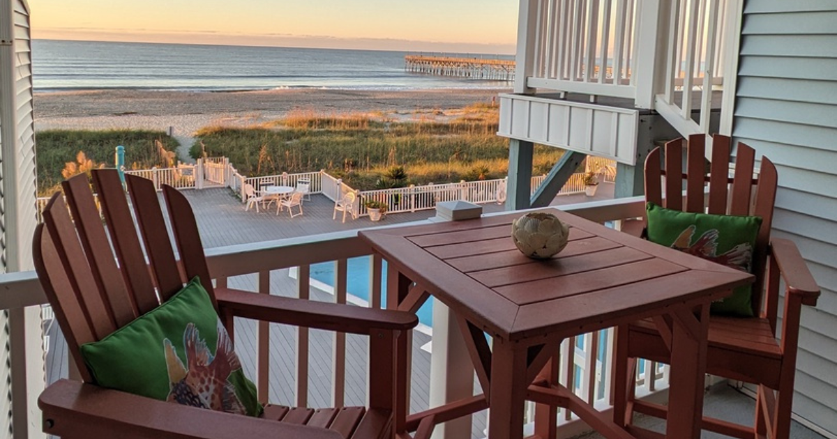vacation rental balcony overlooking beach
