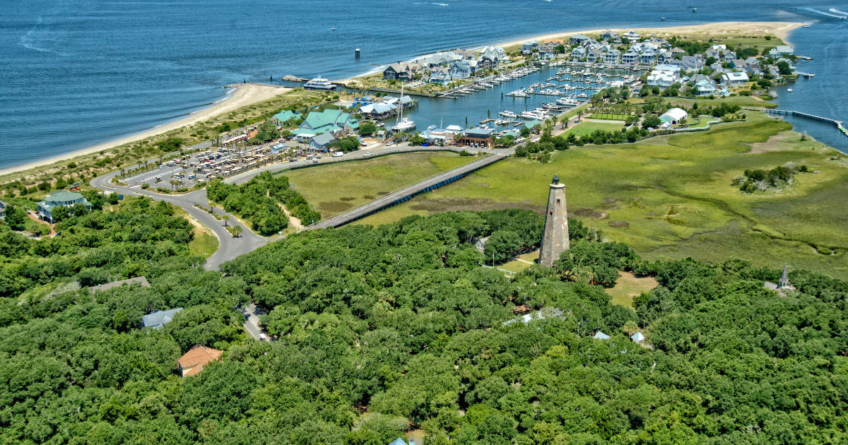 bald head island aerial photo