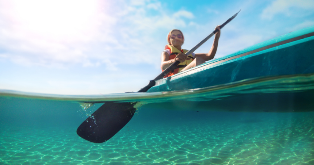 woman in kayak