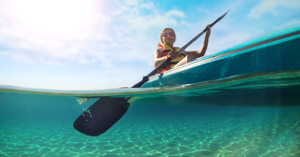 woman in kayak