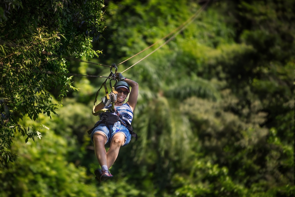 Zip lining through the trees