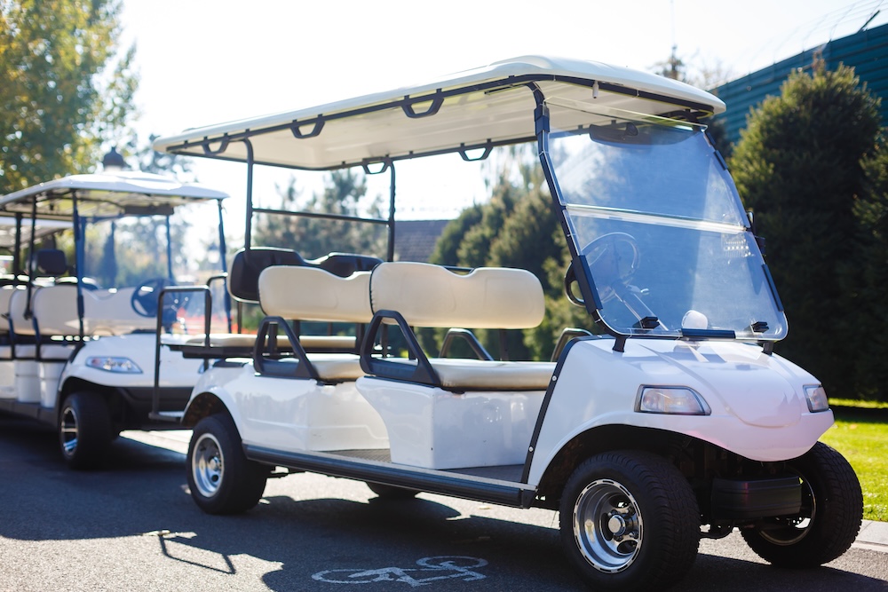 Golf Cart on street in the afternoon