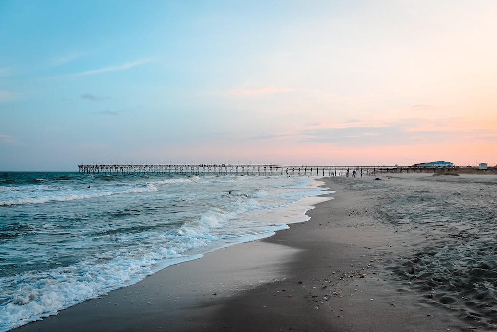 Sunset along Ocean Isle Beach, North Carolina