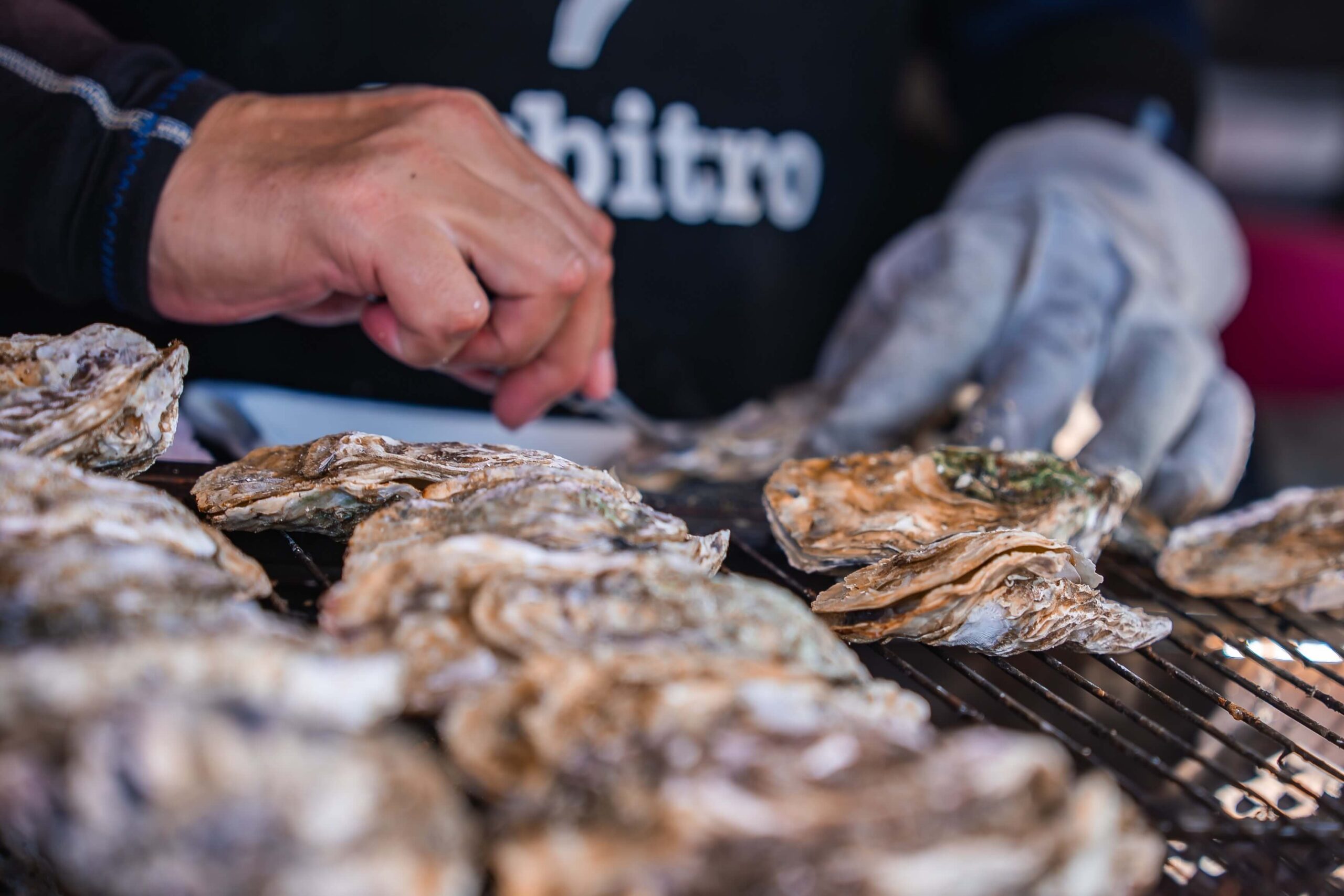Someone grill at Oyster Festival Ocean Isle Beach North Carolina.