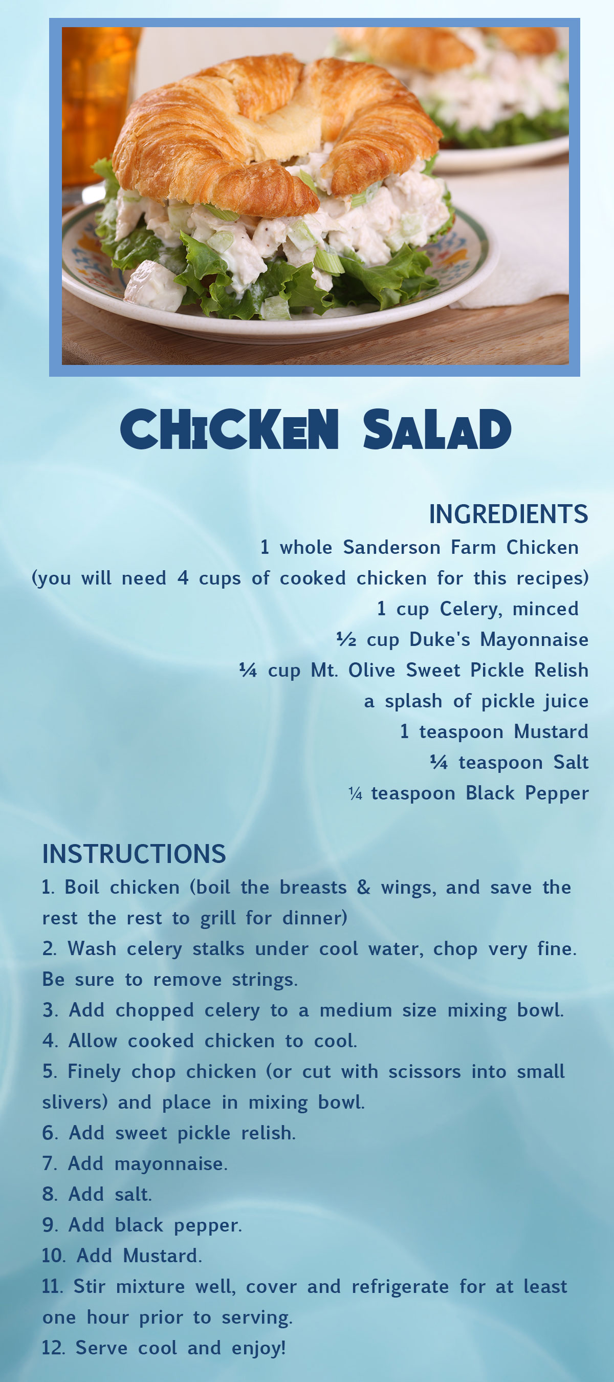 Chicken Salad Recipe Card