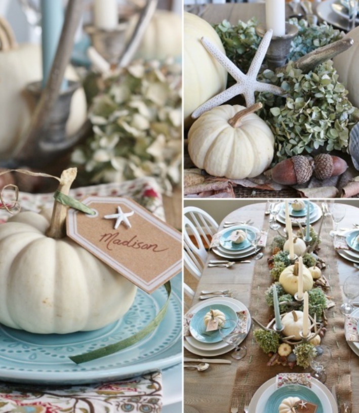 Sand and Sisal Beach Inspired Thanksgiving Centerpiece | Williamson Realty