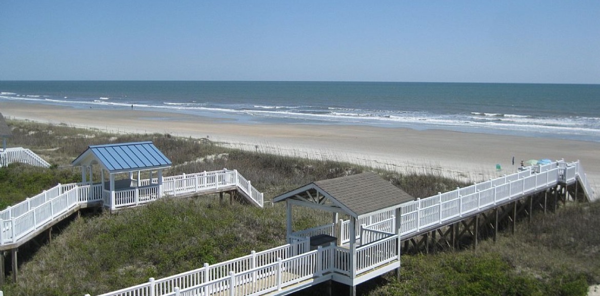 ocean view from deck of Ocean Isle Beach vacation rental West First Street 229 | Williamson Realty