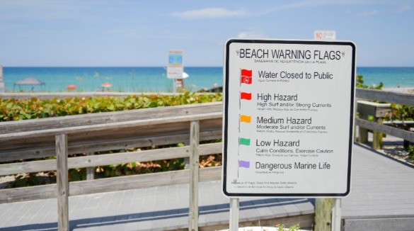Beach warning flags sign | Williamson Realty Vacations Ocean Isle Beach Rentals