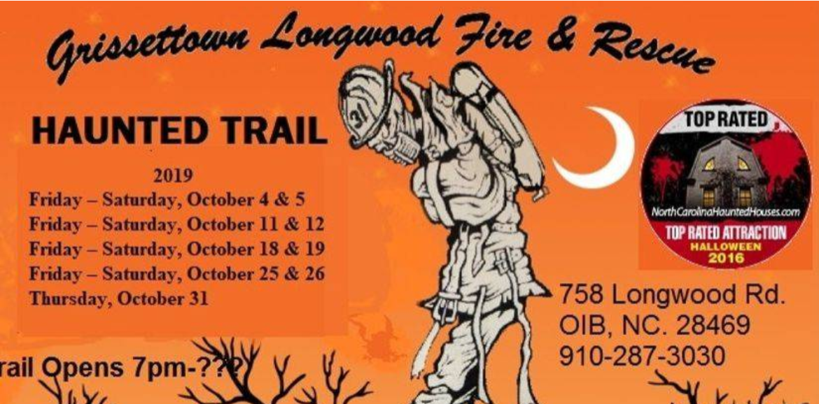 sign for Grissettown Longwood Fire & Rescue's Annual Haunted Trail | Williamson Realty
