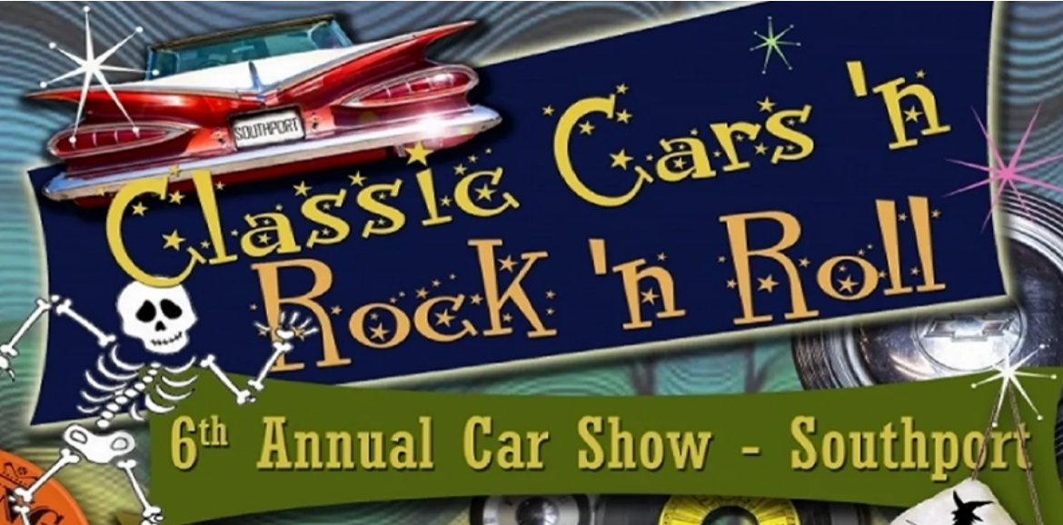 logo for Southport's classis cars n' rock n' roll event | Williamson Realty