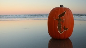 mermaid carved into pumpkin | Williamson Realty