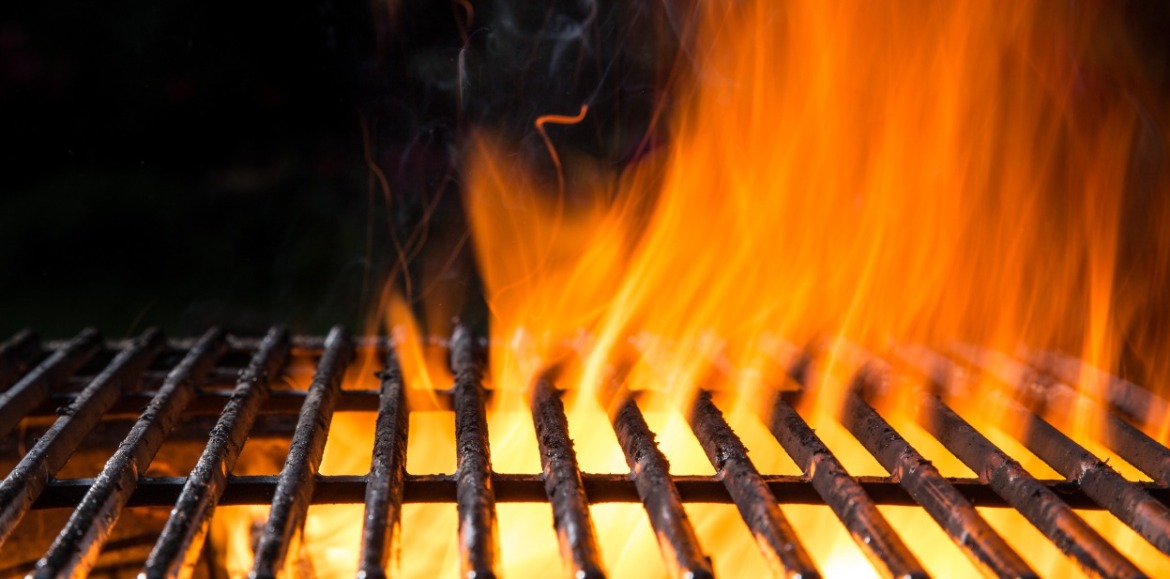 Flames on grill | Williamson Realty Ocean Isle Beach condo rentals