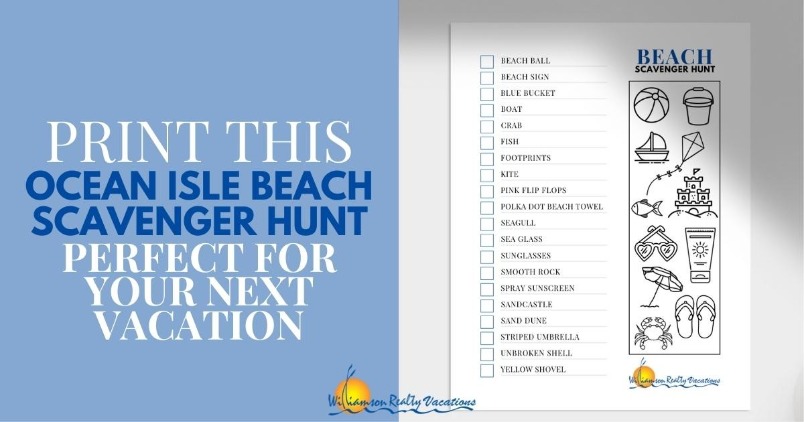 Print This Ocean Isle Beach Scavenger Hunt Perfect for Your Next Vacation