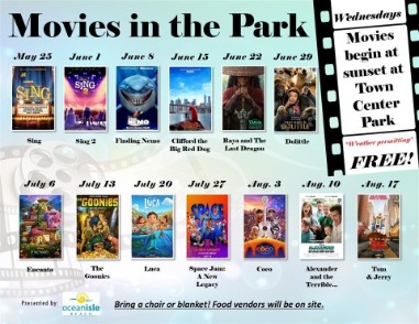 OIB Summer 2022 Movies in the Park  | Williamson Realty Ocean Isle Beach Vacation Rentals