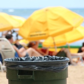 Trashcan on the beach | Williamson Realty Vacation Rentals Ocean Isle Beach NC