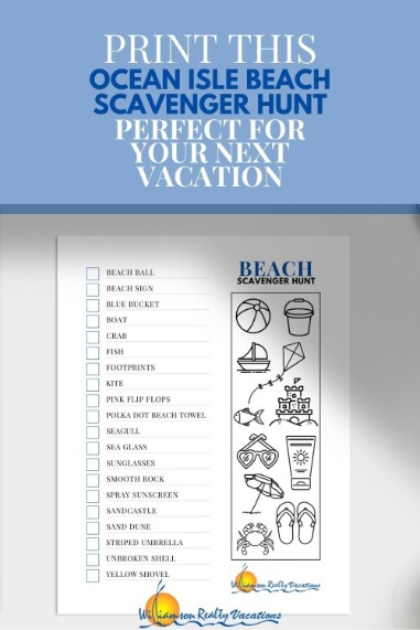 Print This Ocean Isle Beach Scavenger Hunt Perfect for Your Next Vacation