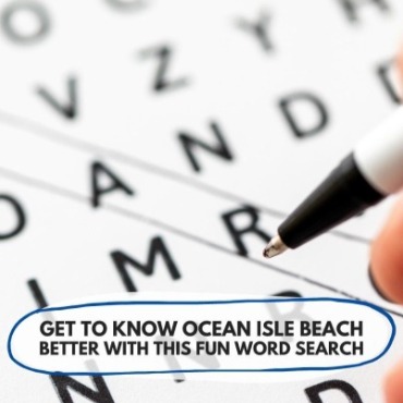 Ocean Isle Beach Word Search | Williamson Realty Vacation Rentals